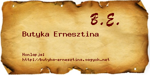 Butyka Ernesztina névjegykártya